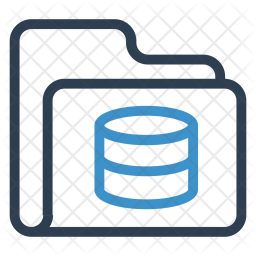 Database Folder Icon - Download In Line Style