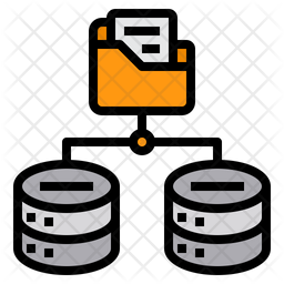 Database Folder Icon - Download in Colored Outline Style