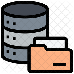 Database Folder Icon - Download in Colored Outline Style