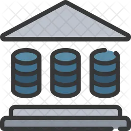 Database Government Icon - Download in Colored Outline Style