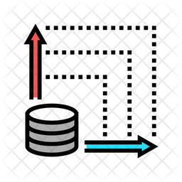 Database Graphical Processing Icon - Download in Colored Outline Style