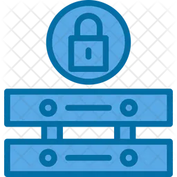 Database Lock Icon - Download in Colored Outline Style