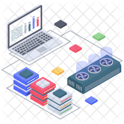 Database Processing Icon - Download in Isometric Style