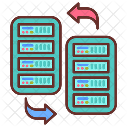 Database Replication Icon - Download in Colored Outline Style