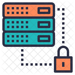 Database Security Icon - Download in Colored Outline Style