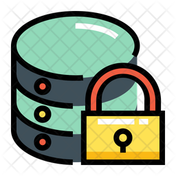 Database security Icon - Download in Colored Outline Style