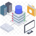 데이터베이스 스토리지 데이터베이스 컴퓨팅 데이터베이스 기술 아이콘