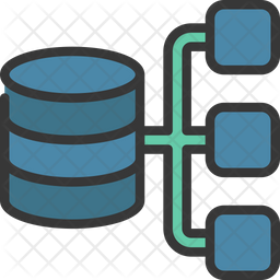 Database Structure Icon - Download in Colored Outline Style