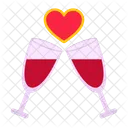 Wine Romantic Day Icon