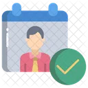 Date Man Select Employee Appointment Date Icon