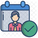 Date Man Select Employee Appointment Date Icon