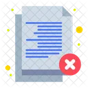 Datei Loschen Dokument Ablehnen Papier Ablehnen Icon