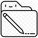 Datei Und Ordner Dokument Bleistift Symbol