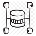 Datenbanknetzwerk Netzwerkdiagramm Verbundenes Netzwerk Symbol