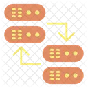 Idatabase Zu Datenbank Datenbank Zu Datenbank Serverdaten Ubertragen Symbol