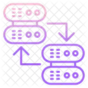 Idatabase Zu Datenbank Datenbank Zu Datenbank Serverdaten Ubertragen Symbol