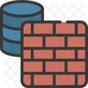 Datenbanksicherheit Wand Firewall Symbol