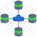 Datenintegration Dezentrale Speicherung Cloud Computing Symbol