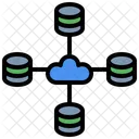 Datenintegration Dezentrale Speicherung Cloud Computing Symbol