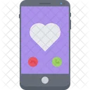 Phone Call Heart Icon