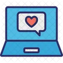 Heart Laptop Love Chatting Icon