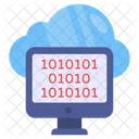 Datos Binarios En La Nube Codigo Binario En La Nube Codificacion En La Nube Icono