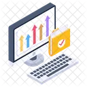 Grafico De Flechas Datos Comerciales Verificados Crecimiento Empresarial Icono