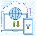 Datos En La Nube Alojamiento En La Nube Almacenamiento En La Nube Icono