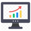 Datos En Linea Analisis De Datos Grafico De Crecimiento Icono