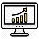 Datos En Linea Analisis De Datos Grafico De Crecimiento Icono