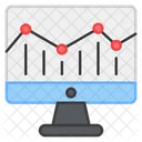 Grafico De Crecimiento Datos En Linea Analisis De Datos Icono