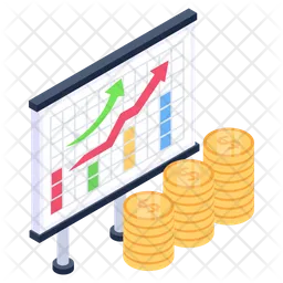 Crecimiento de datos financieros  Icono