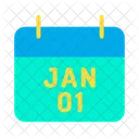 01 Januar Kalender Neujahr Symbol