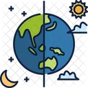 Day And Night Moon Earth Icon