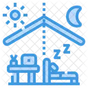 Day Night Working Work At Home Workspace Icon