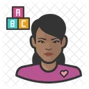 Daycare Worker Black Female Daycare Worker Daycare Icône