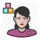 Daycare Worker White Female Daycare Worker Daycare Icône