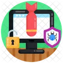 Denial Of Service Ddos Attack Cyber Bomb Icon