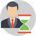 Businessman Hourglass Deadline Icon