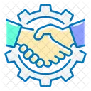 Partners Handshake Gear Icon