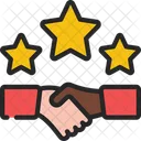Deal Stars Handshake Icon