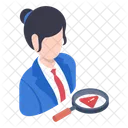 Female Developer Alert Icon