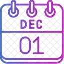 December Calendar Days Time And Date Icon