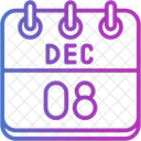 December Calendar Days Time And Date Icon