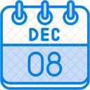 December Calendar Days Time And Date Icon