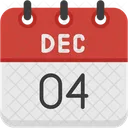 December Calendar Days Time And Date Icon