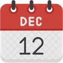 December Calendar Days Time And Date Icon