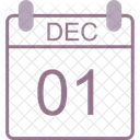 Decembre Calendrier Date Icône