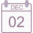 Decembre Calendrier Date Icône