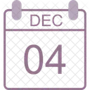 Decembre Calendrier Date Icône